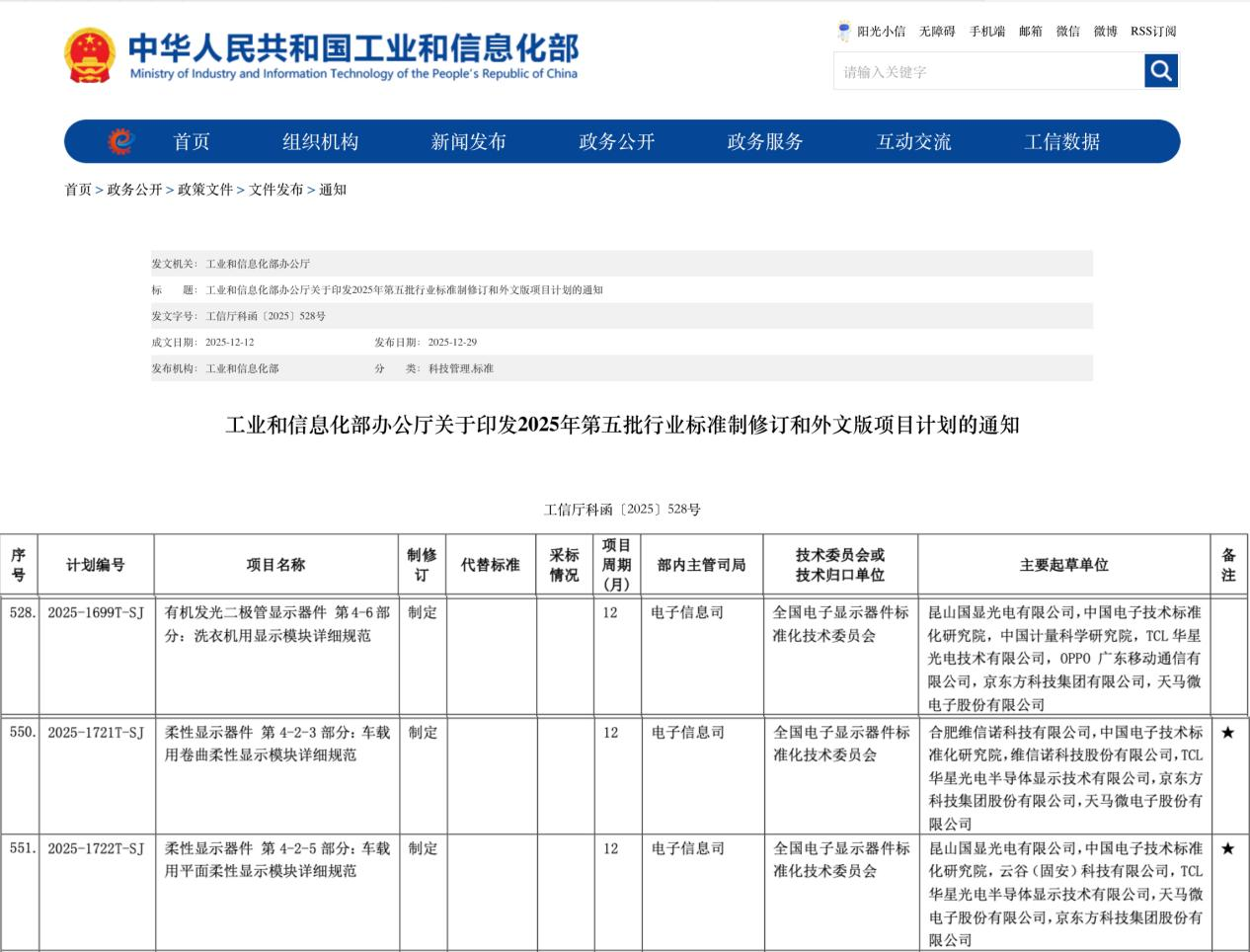 示维信诺主导3项OLED行业标准立项PG